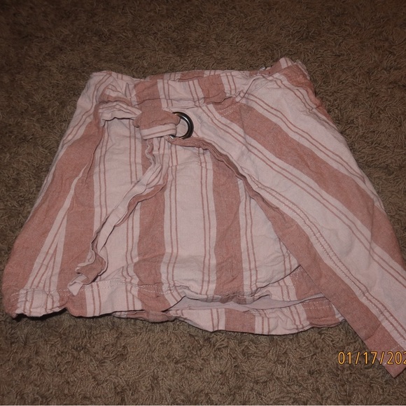 Free People Dresses & Skirts - Striped Pink and White Skirt with Belt free people